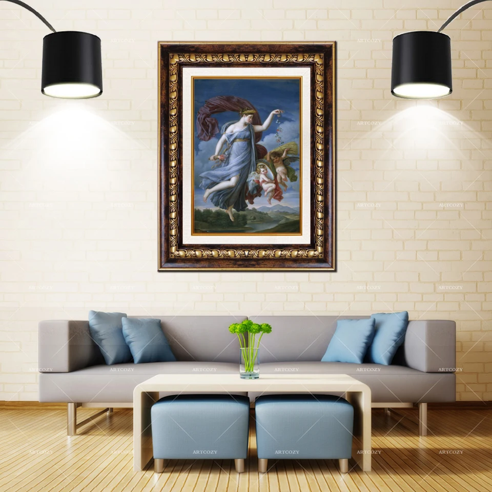 Artcozy Golden Frame Abstract juan antonio de ribera Waterproof Canvas Painting | Дом и сад