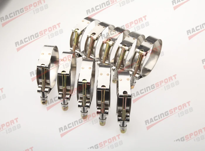 

Pack of 10pcs-2.25'' T BOLT CLAMPS Turbo Pipe Hose Coupler Stainless Steel 60-68mm