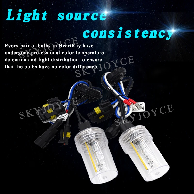SKYJOYCE 1 пара супер быстрая яркая оригинальная HID лампа HeartRay AC 12 в 35 Вт H1 H7 H11 9005 9006 9012 D2H HID лампа 4500 к 5500 к 6500 К