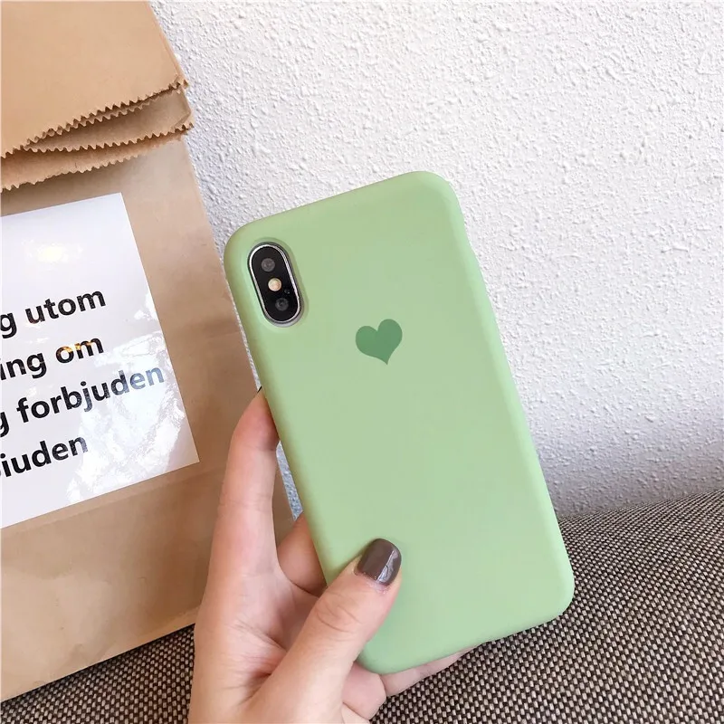 Жидкостный Мягкий силиконовый чехол для телефона Love heart iPhone XS Max X XR 6 6s 7 8 Plus
