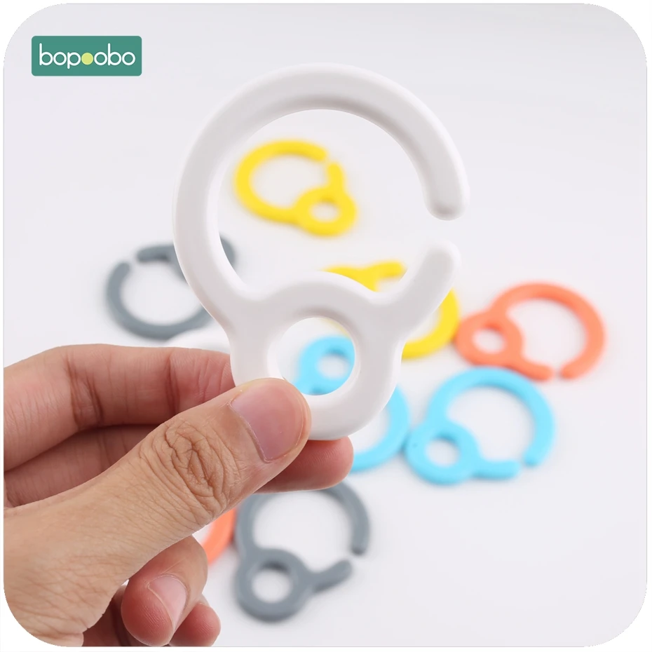 Bopoobo 10pc Baby Cart Accessories Plastic Teething Ring Links For Baby Stroller Toys Pacifier Hook Diy Dummy Clips Baby Teether