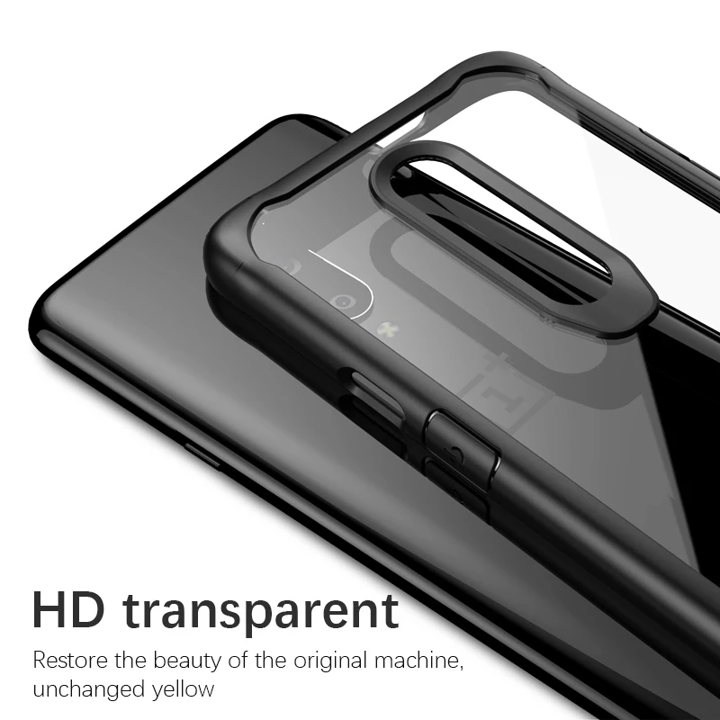 Чехол для Oneplus 7 Pro роскошный мягкий ТПУ + ПК ударопрочный Прозрачный чехол One plus 7Pro