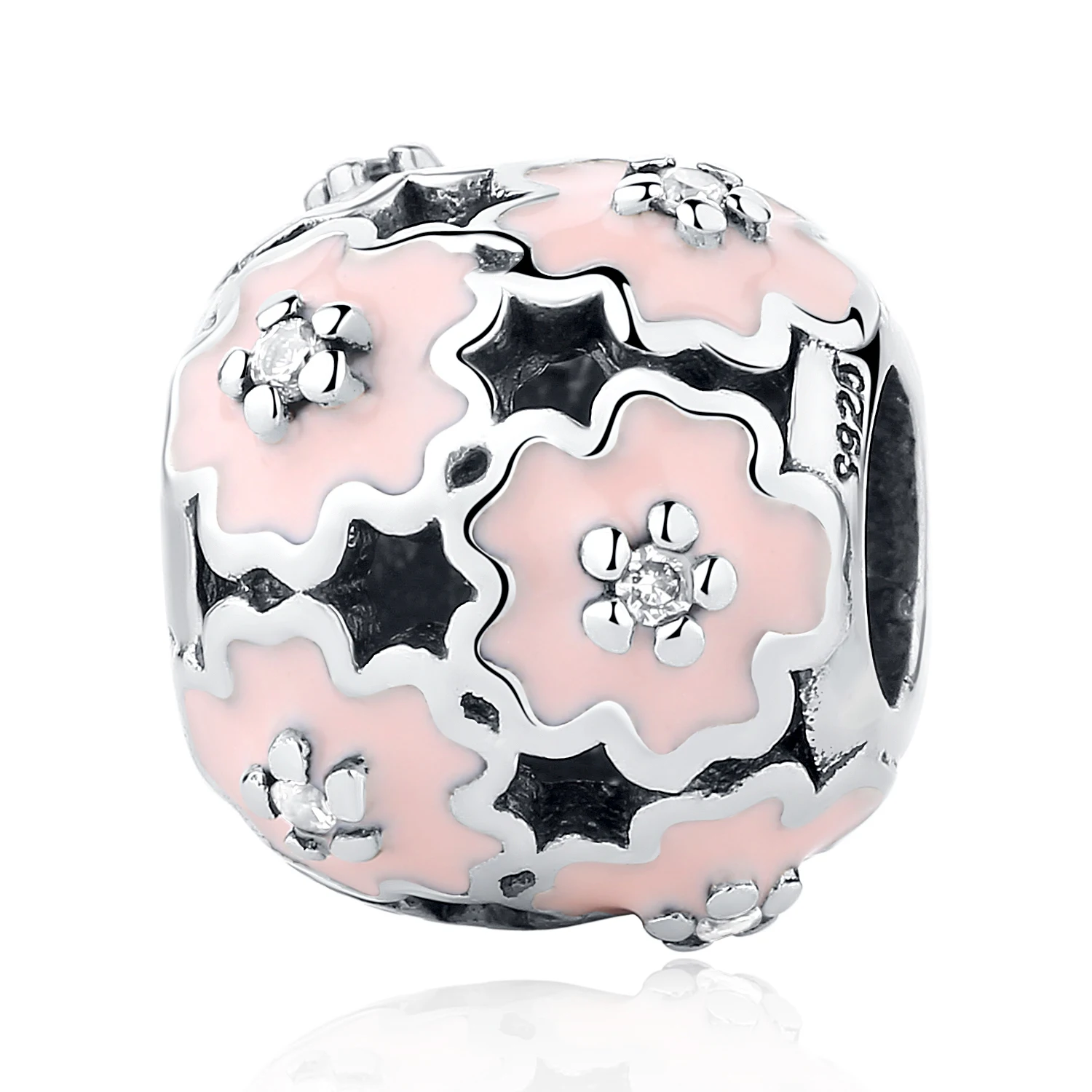 flower 3 NBSAMENG 925 пробы бусинка из ленты черепаха с полностью хрустальными шармами бусины в виде животных подходят для оригинальных браслетов Pandora ожерелье сделай сам - Цвет: flower 3