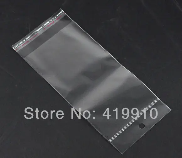 Прозрачные самоклеящиеся пластиковые пакеты с отверстием для подвешивания, 21x9 см (практичное пространство 16x9 см), M0922