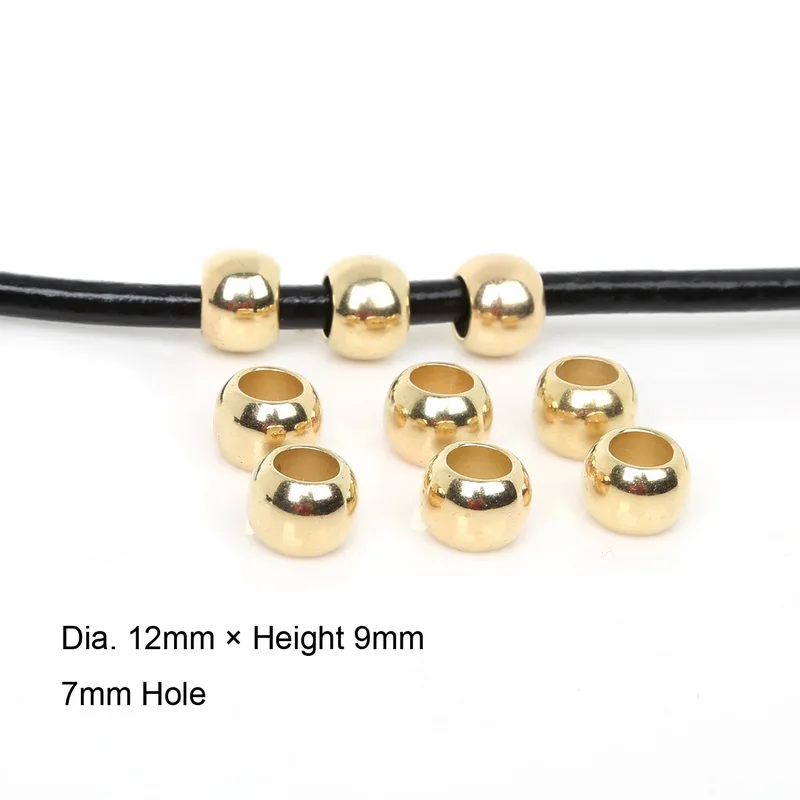 4 6 8 10 12mm Gold/Sliver/Bronze CCB Big Hole Beads Pendant Clip& Clasps Bail Beads DIY Jewelry Making - Цвет: 30pcs