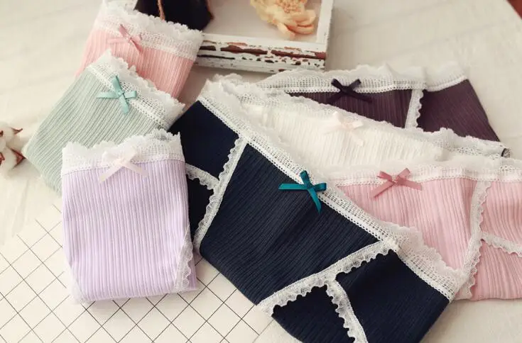 100% реальные фотографии M L XL эластичные однотонные хлопковые Симпатичные Трусики