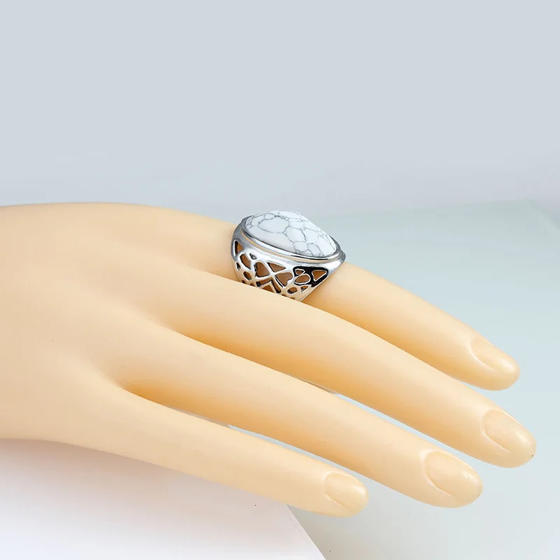 2018 новые белые кольца с синим камнем из нержавеющей стали для женщин обручальные