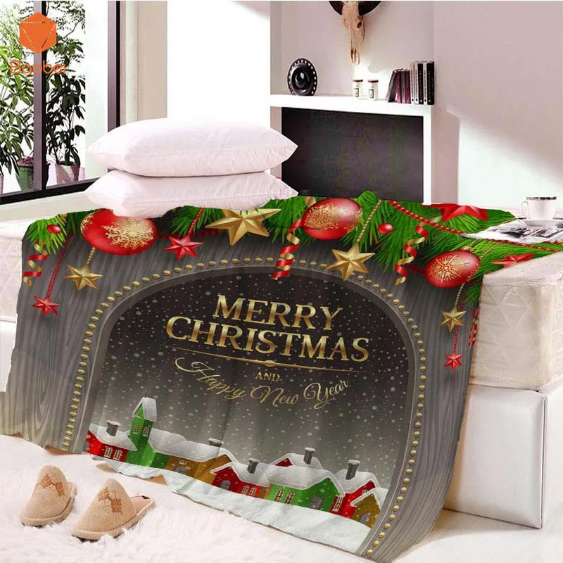 Thicking Merry Christmas Nap одеяло супер мягкий бархат плюшевое художественное детское