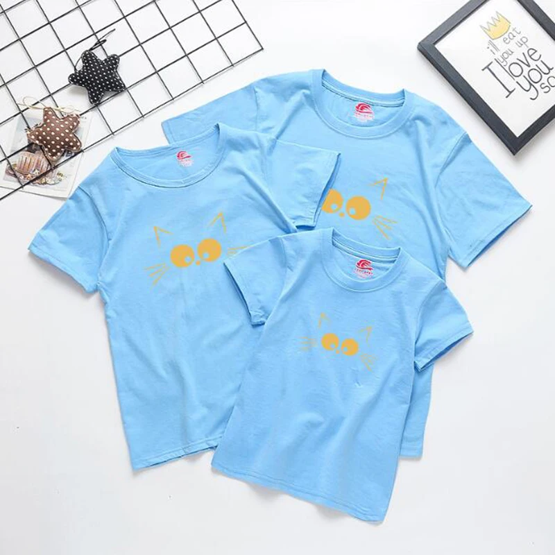 Семейная одежда для мамы и дочки летняя футболка наряды Отца Сына семейная с