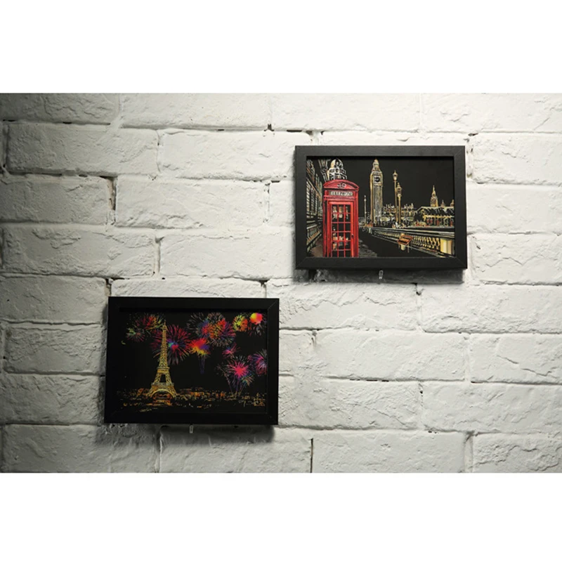 4 шт./компл. Волшебная цветная доска для рисования бумажная живопись скребки дети