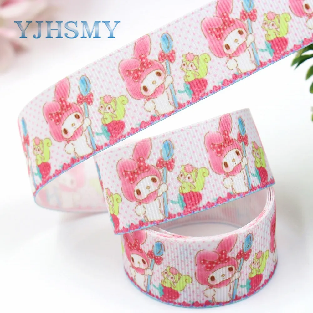 YJHSMY I-19223-448 25 мм 10 ярдов животные мультфильм термопечать ленты grosgrain Бант колпачок