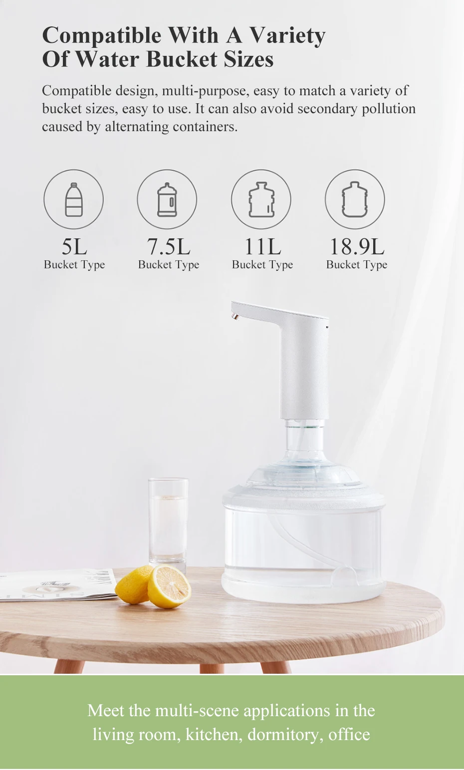 Xiaomi Mijia XiaoLang TDS автоматический мини сенсорный выключатель водяной насос беспроводной Перезаряжаемый Электрический диспенсер водяной насос для кухни