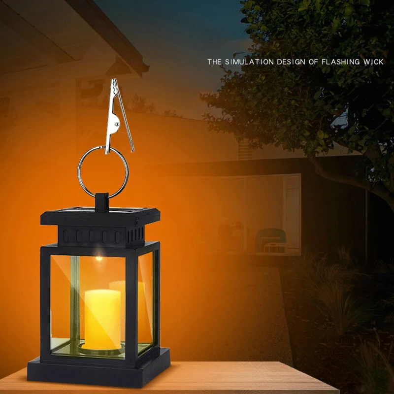 

Garden Solar Powered LED Candle Lantern Hanging Table Light Outdoor Decor Lamp JA55
