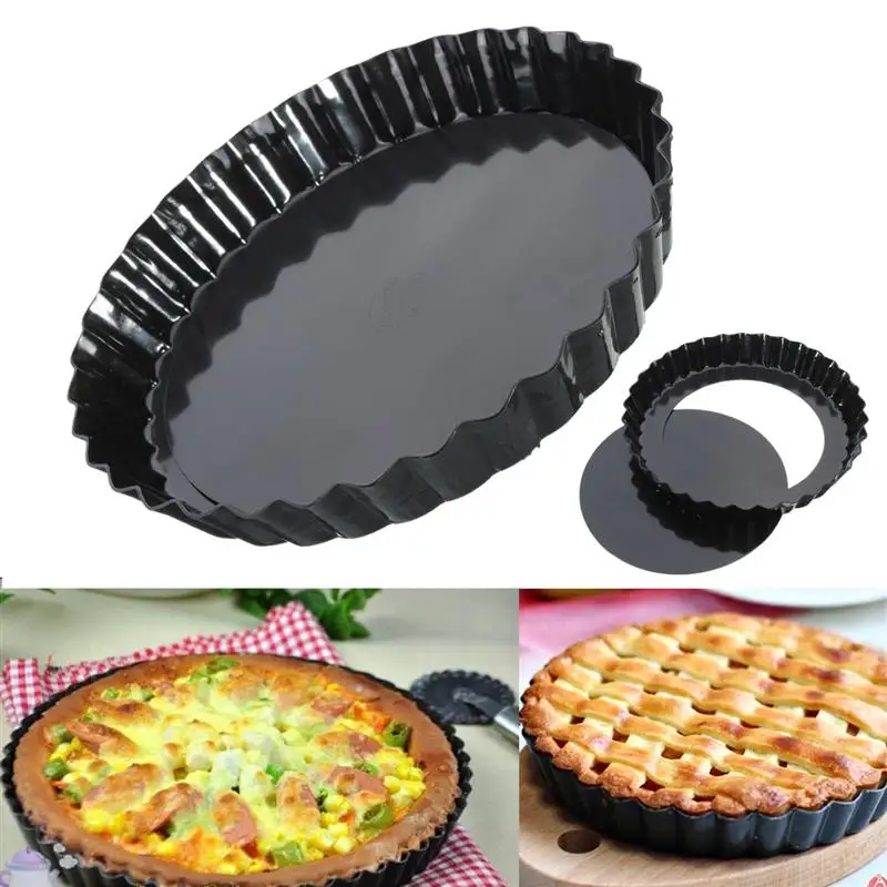 6 ''Flan оловянный пирог сковорода рифленый противень для выпечки антипригарное свободное основание Плесень Комплект кухонное приложение