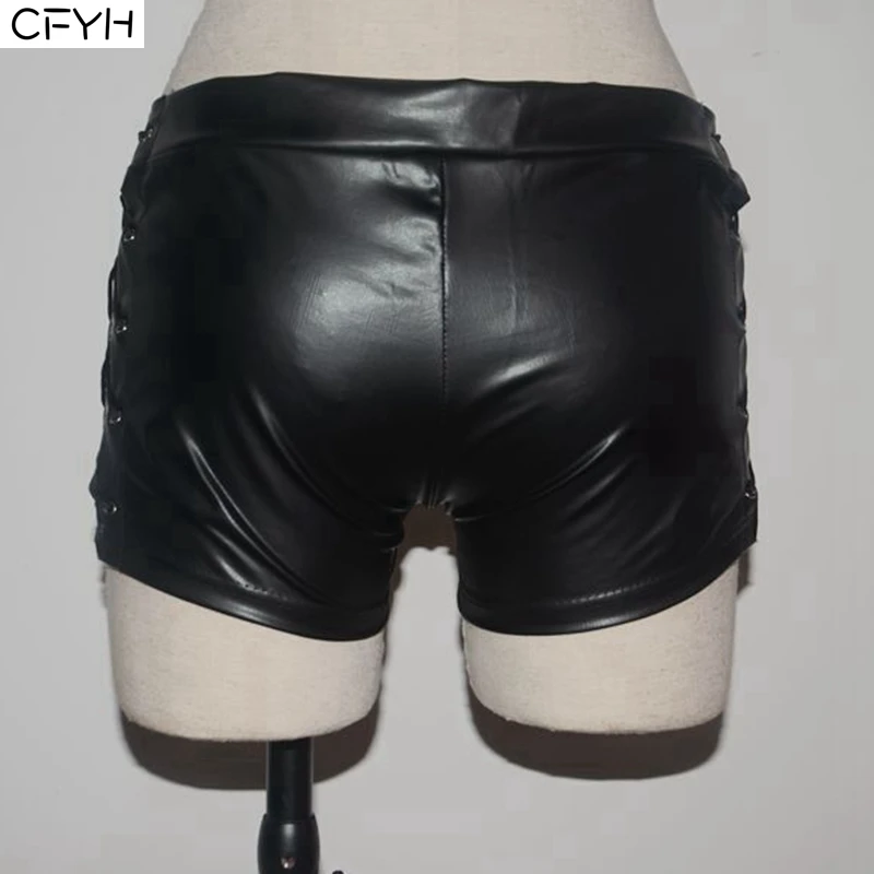 Сексуальное нижнее белье для геев мужские черные трусы-боксеры из лакированной