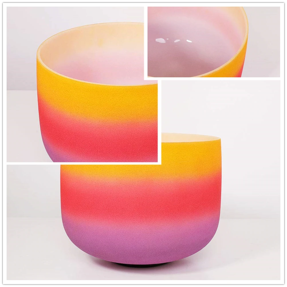 8 дюймов наружный Радужный цветной E Note кристалл поющая чаша для солнечного