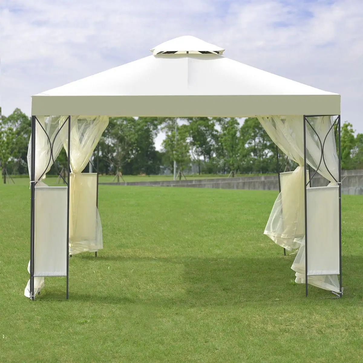 Goplus 2 Tier 10 'X10 'беседка навес тент палатка для свадьбы стальная веранды сад