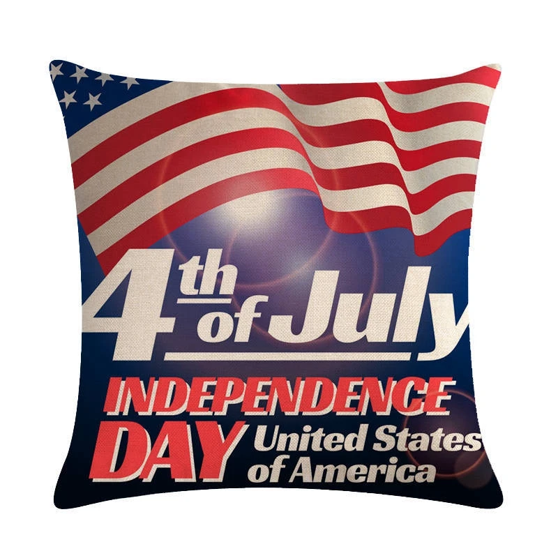 American Style Decorative Cushion Covers Vintage Retro Independence Day Throw Pillow Cover Pillowcases For Sofa Chair Home Decor | Дом и сад