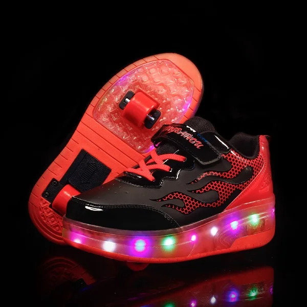 Heelies/легкие кроссовки с двумя колесами для мальчиков и девочек; повседневная обувь на роликах для девочек; Zapatillas Zapatos Con Ruedas