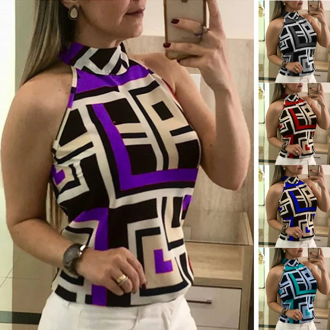 5XL сексуальная клетчатая майка с бретельками женская летняя кофта футболка без