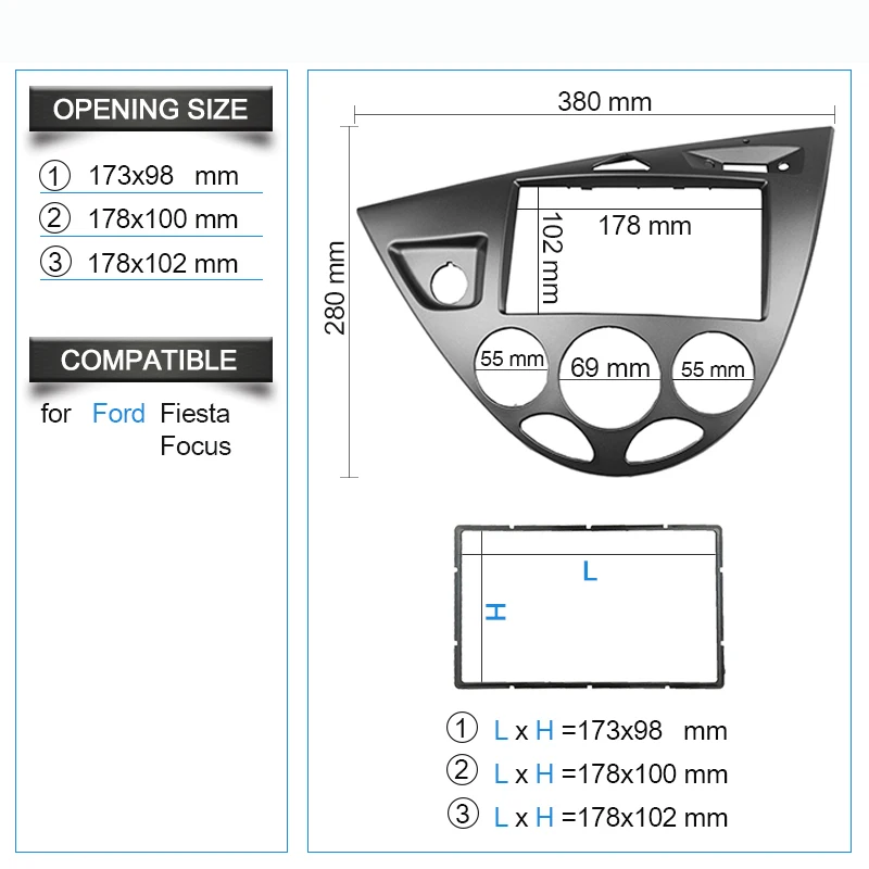 Двойной Дин Радио Fascias для Ford Fiesta Focus левый руль Dash Установка отделка комплект gps DVD рамка CD рамка