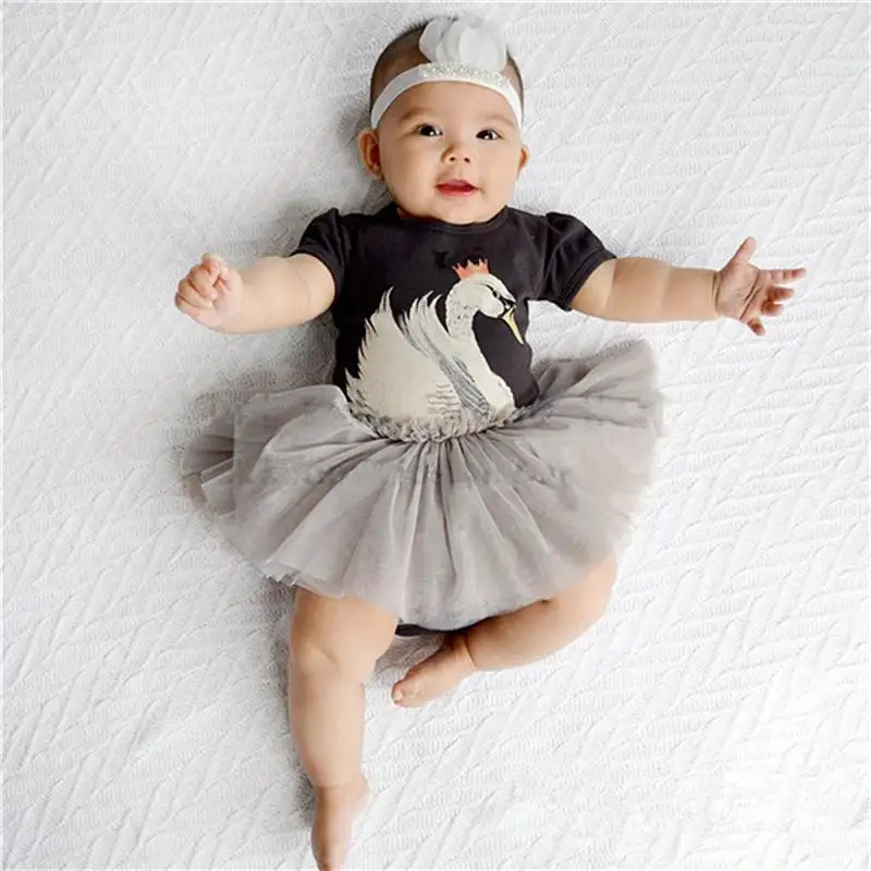 Baby Clothes Newborn Infant Costume Summer Wear Cute Girl Dresses Little Swan Ball Gown Dress For Girls Party | Детская одежда и