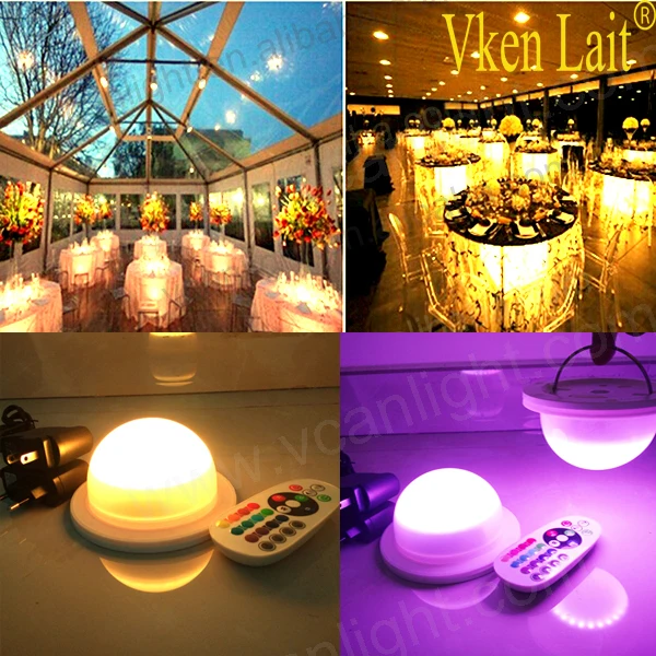 Precio 50 Uds Nueva Mejor Calidad Inalámbrico Recargable RGBW Bajo Iluminación De Mesa Para Bodas