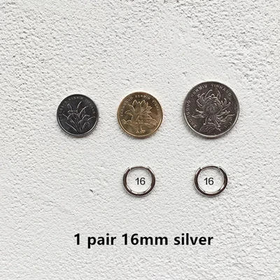 1 pair 16mm silver Модные серьги из стерлингового серебра 925 пробы, простой Размер, кольцо для ушей, модные серьги для мужчин, женщин, мальчиков и девочек, серебряные серьги, ювелирное изделие - Окраска металла: 1 pair 16mm silver