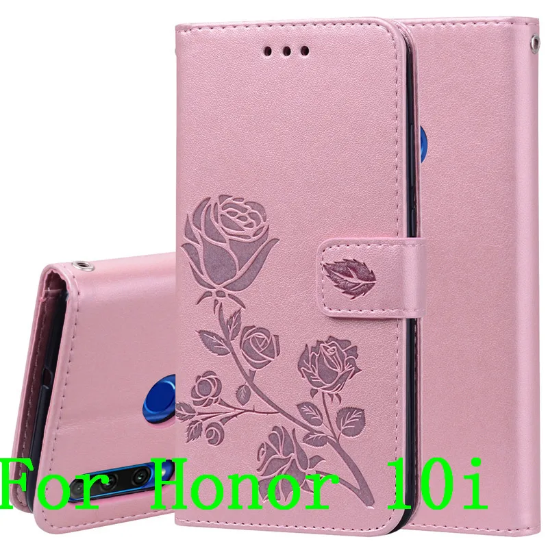 Флип чехол для Huawei Honor 10i кожаный бумажник с цветочным рисунком телефона