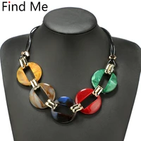 find me fashion power leather cord statement necklace pendants vintage weaving collar choker necklace for women jewelry