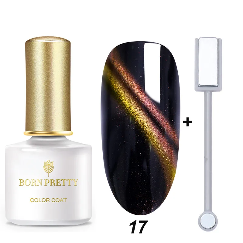 Set 17 BORN PRETTY 6 мл Гель-лак для ногтей кошачий глаз магнитный лак для ногтей замачиваемый УФ-Гель-лак эффект кошачьих глаз базовое верхнее покрытие - Цвет: Set 17