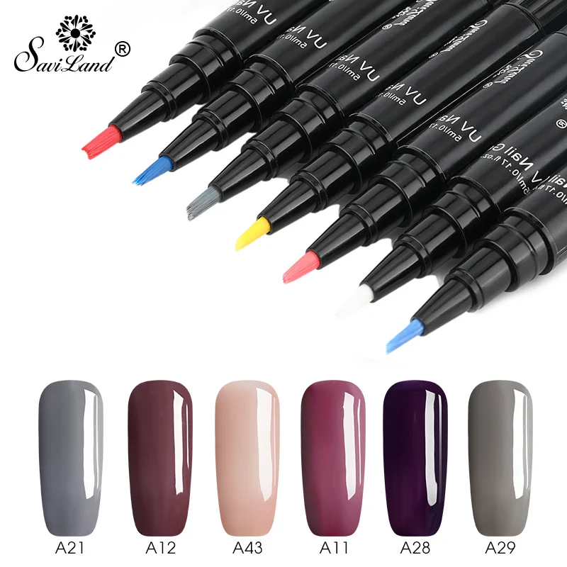 set 4 Гель-лак для ногтей Saviland, ручка, гелевая краска, 58 цветов, блеск, телесный, лак для ногтей, ручка, 6 шт. в наборе, UV& Led, Гель-лак для ногтей - Цвет: set 4