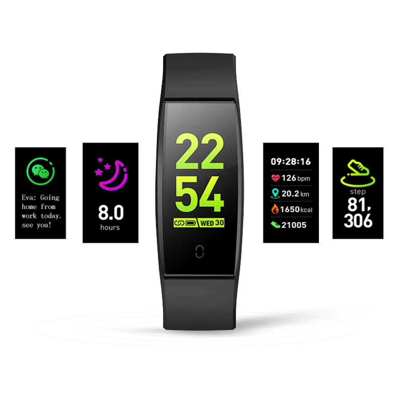 Женские Смарт часы с цветным дисплеем пульсометр контроль кровяного давления