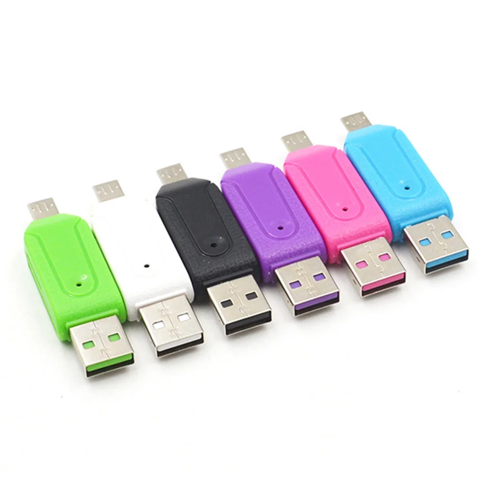 Адаптер для телефона 2 в 1 USB OTG кардридер Универсальный Micro TF SD адаптер карты