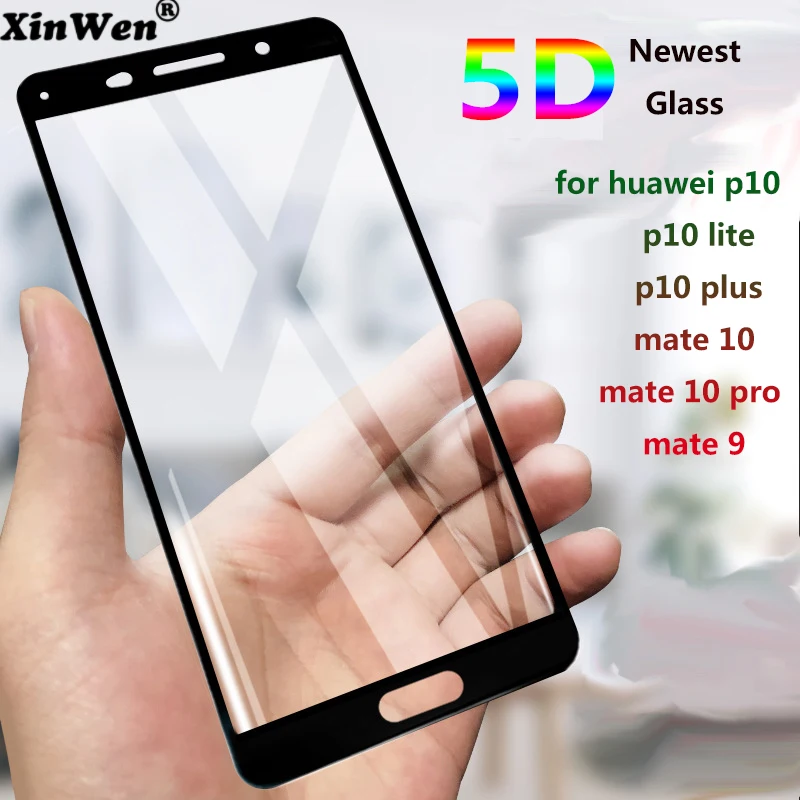 Xinwen 5D изогнутый защитный экран протектор Закаленное стекло для huawei p10 lite plus p10lite p