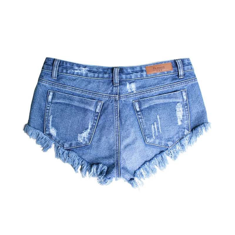 2018 женская одежда со средней талией на пуговицах рваные потертые хлопковые