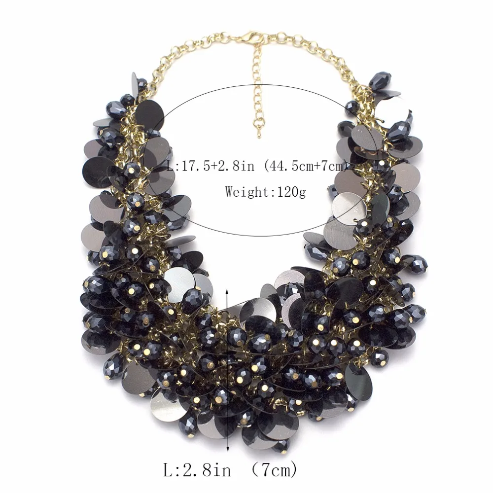 MANILAI Кластерные хрустальные бусины с блестками эффектные ожерелья-Чокеры