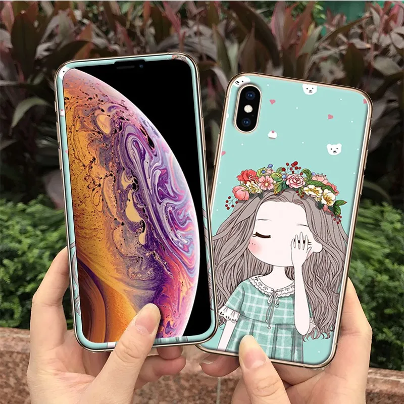 Защитная пленка для экрана + чехол телефона iPhone XS MAX XR X Передняя закаленная