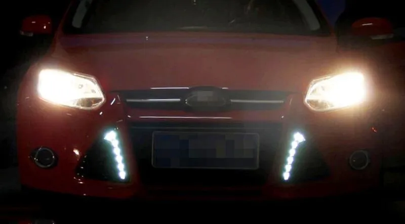 SUNKIA яркий светодиодный светильник дневного света для Ford Focus 3 2012 2013 противотуманная фара DRL с функцией затемнения светильник
