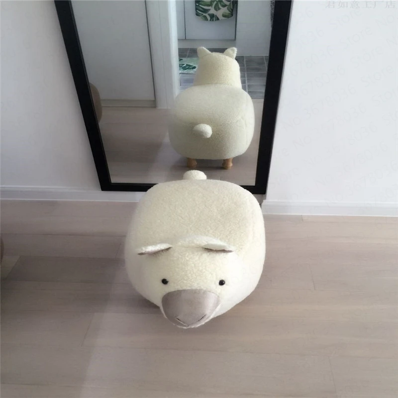 Обувь из цельного дерева табурет креативные туфли Съемный и моющийся для сиденья