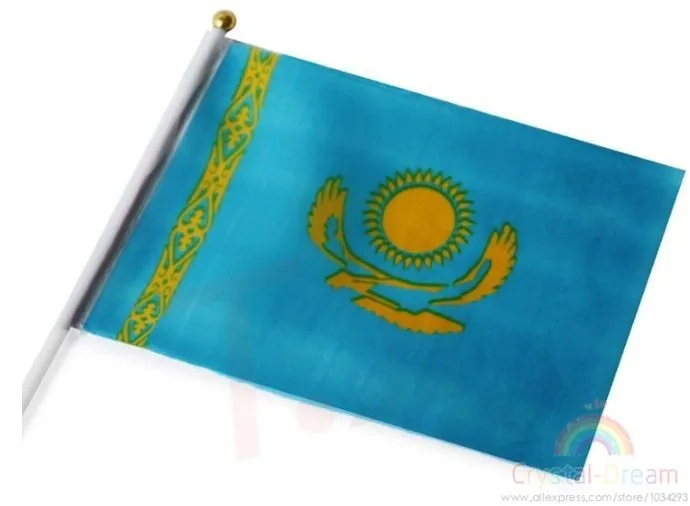 

14 * 21 cm Kazakhstan hand signal waving flag small banner flags