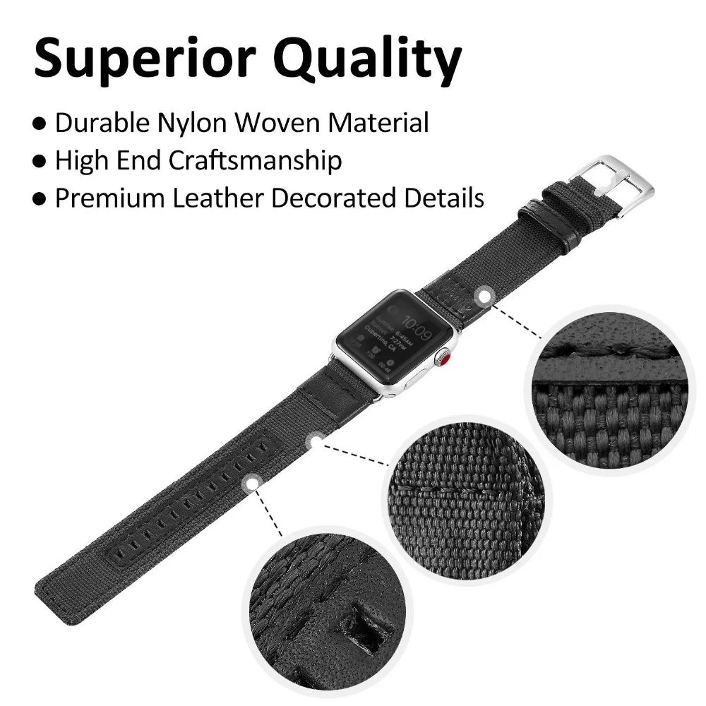 Спортивный нейлоновый ремешок для часов для Apple Watch 4 Band 40 мм 44 мм ремешок для замены ремешка 38 мм 40 мм для iWatch 4 3 2 1 Band