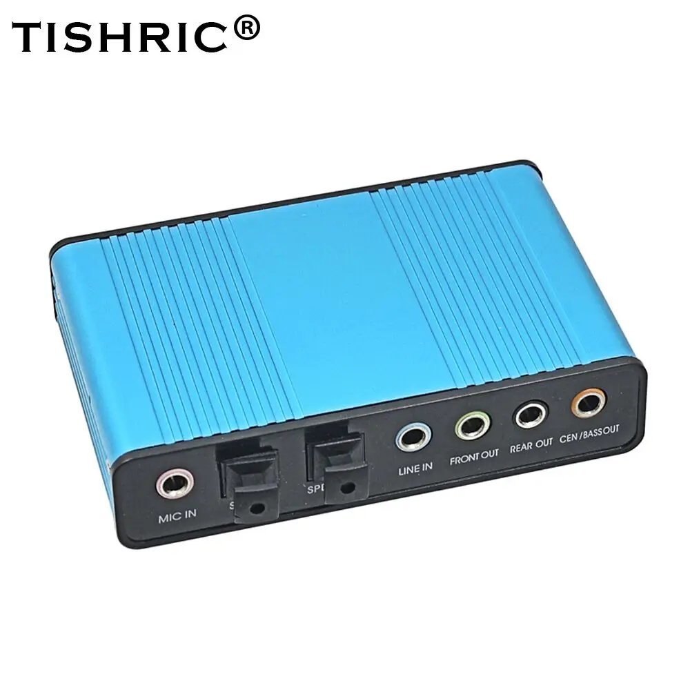 TISHRIC профессиональный внешний USB 5,1 звуковая карта до 3,5 мм разъем стерео микрофон линия в Spdif аудио адаптер для Mac ПК компьютер Ноутбук