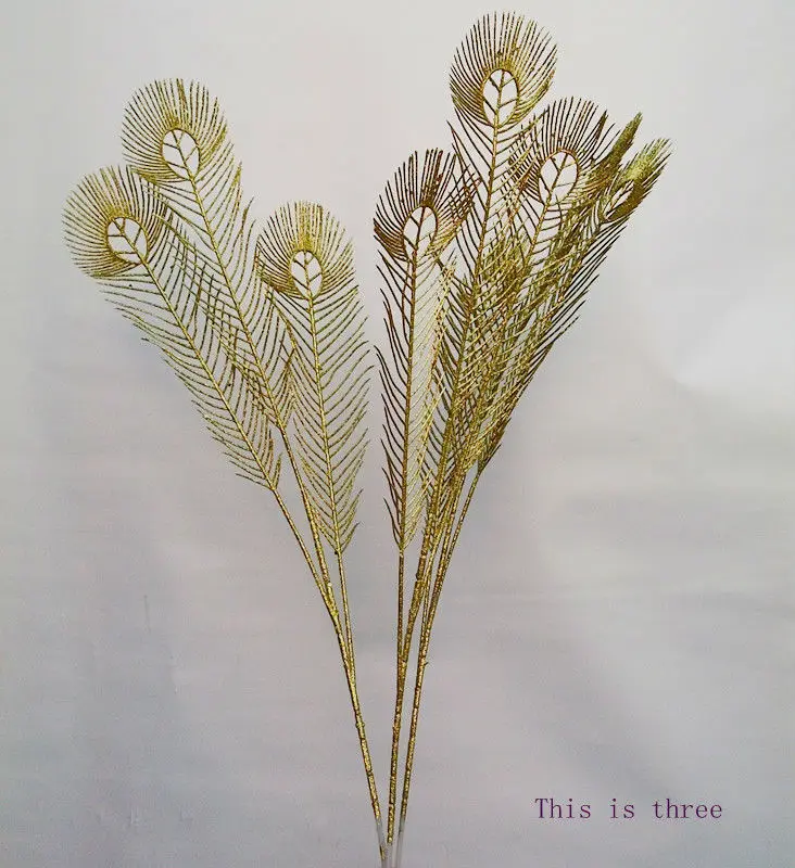 Рождественские украшения/длинные 3 листа искусственные с блестками лист перьев