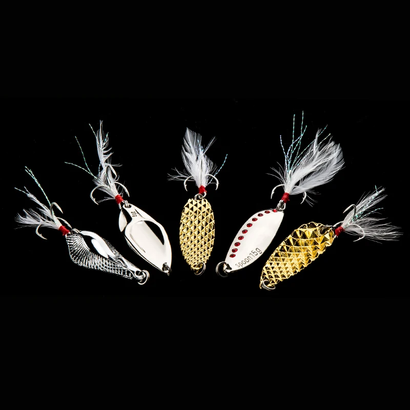 

Carp Fishing Hook Long Casting Bionic Sequins Fishing Lure Fishing Bait With Box Packing For Fishing Tackle 5Pcs/Set