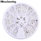 Серебряные металлические гвоздики 12 Girds, смешанные морские ракушкираковиныморские звезды, 3d металлические хлопья, самодельные Украшения для дизайна ногтей на колесе