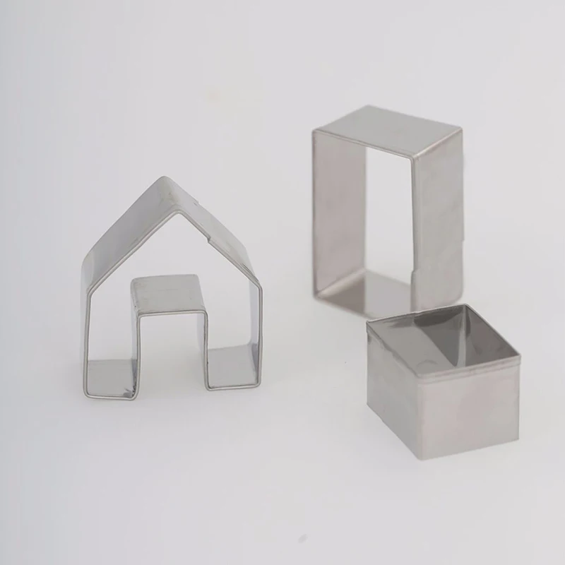 XINAHER DIY 3D выпечки Мини Рождественская формы в виде дома из нержавеющей стали