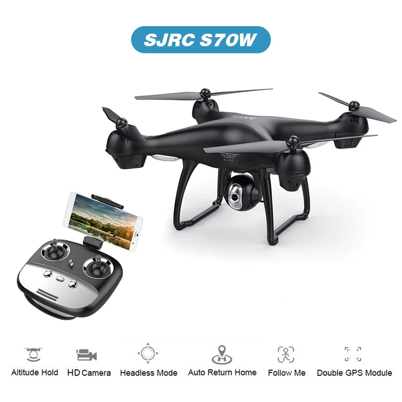 SJRC S70W GPS FPV Радиоуправляемый Дрон 1080P HD Регулируемая широкоугольная камера WiFi