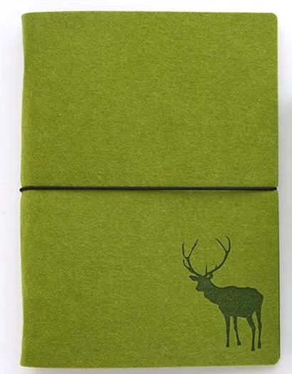 green deer 1 шт. новые Лидер продаж 6-луночное записная книжка С ПЕРЕПЛЕТОМ с листьев в виде ракушки Тетрадь крышка A5 A6 A7 чехол Журнал Планировщик Дневник Обложка для студенческого билета, школьные принадлежности - Цвет: green deer