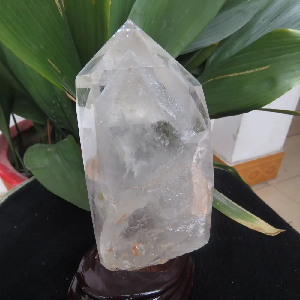 829 г Новый AAAA белый фантомный кварцевый кристалл точечная палочка + &quotПирамида